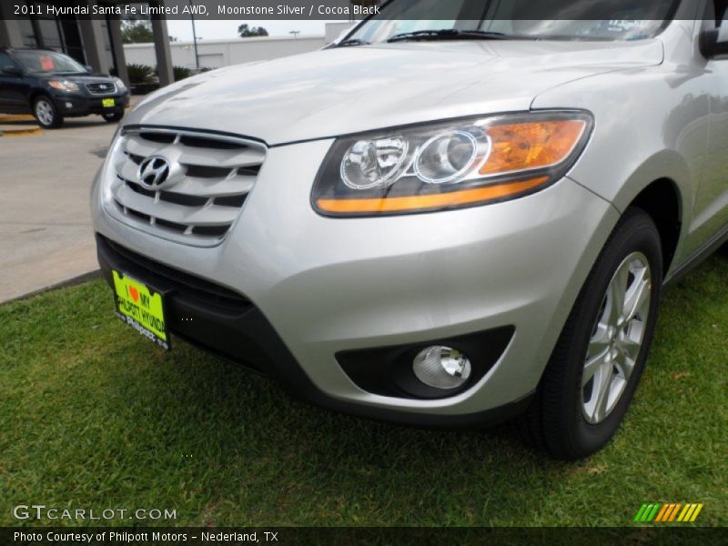 Moonstone Silver / Cocoa Black 2011 Hyundai Santa Fe Limited AWD