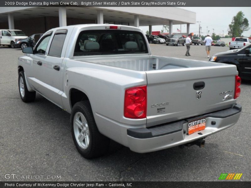 Bright Silver Metallic / Dark Slate Gray/Medium Slate Gray 2009 Dodge Dakota Big Horn Crew Cab