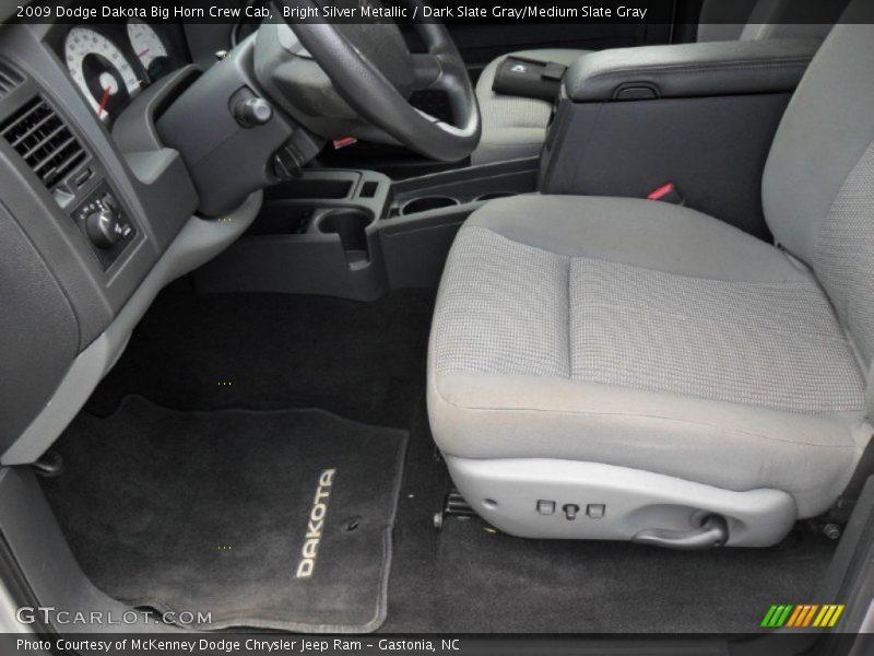 Bright Silver Metallic / Dark Slate Gray/Medium Slate Gray 2009 Dodge Dakota Big Horn Crew Cab