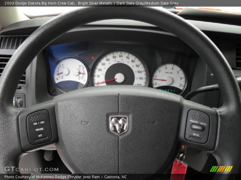 Bright Silver Metallic / Dark Slate Gray/Medium Slate Gray 2009 Dodge Dakota Big Horn Crew Cab