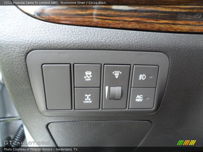Moonstone Silver / Cocoa Black 2011 Hyundai Santa Fe Limited AWD