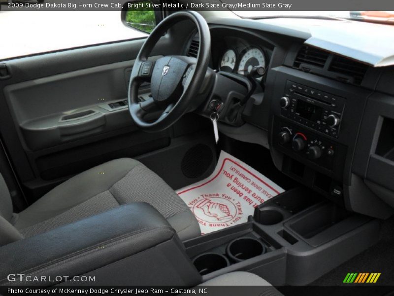 Bright Silver Metallic / Dark Slate Gray/Medium Slate Gray 2009 Dodge Dakota Big Horn Crew Cab