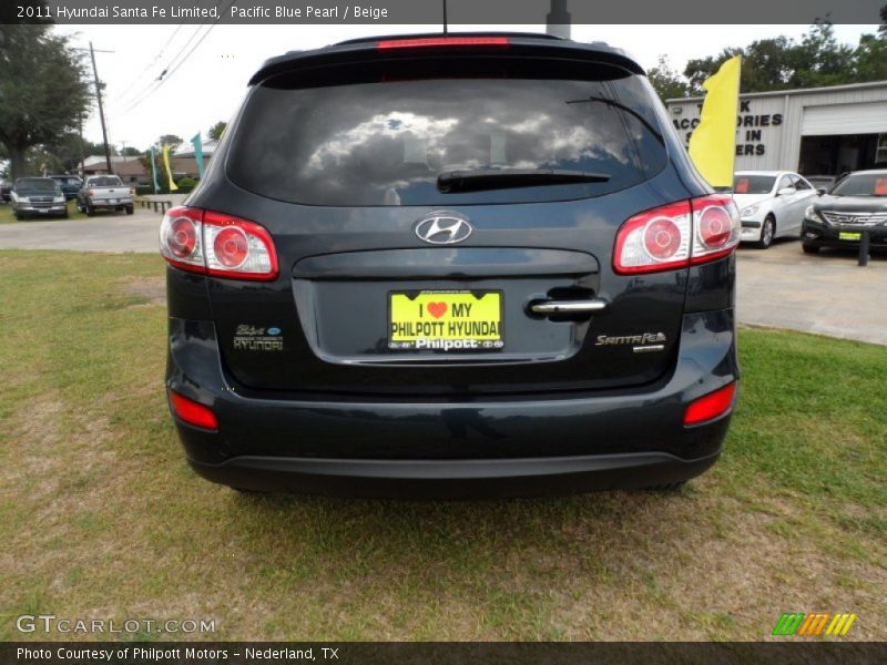 Pacific Blue Pearl / Beige 2011 Hyundai Santa Fe Limited