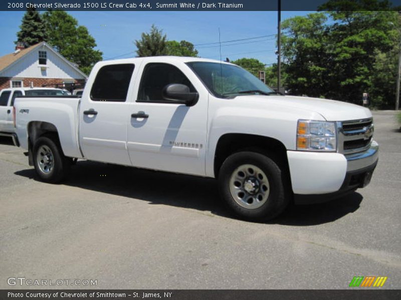 Summit White / Dark Titanium 2008 Chevrolet Silverado 1500 LS Crew Cab 4x4