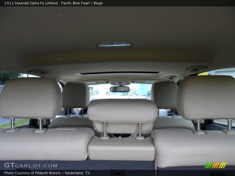 Pacific Blue Pearl / Beige 2011 Hyundai Santa Fe Limited