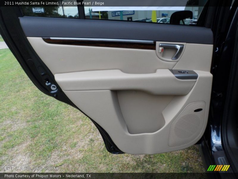 Pacific Blue Pearl / Beige 2011 Hyundai Santa Fe Limited