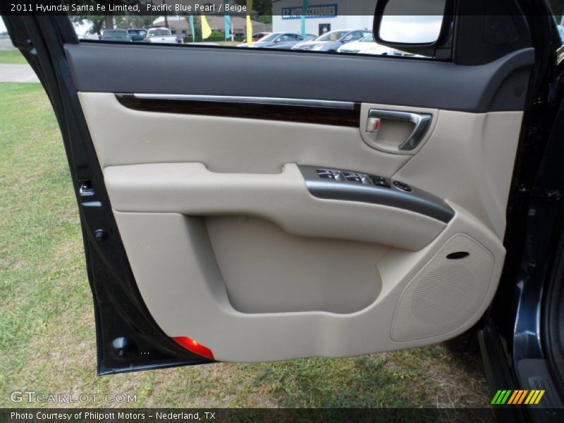 Pacific Blue Pearl / Beige 2011 Hyundai Santa Fe Limited