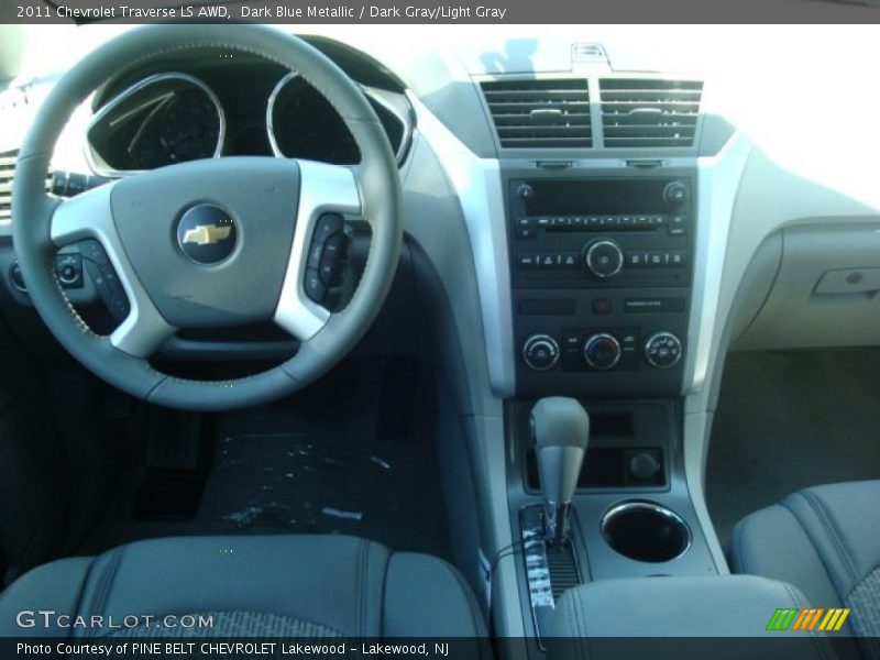 Dark Blue Metallic / Dark Gray/Light Gray 2011 Chevrolet Traverse LS AWD