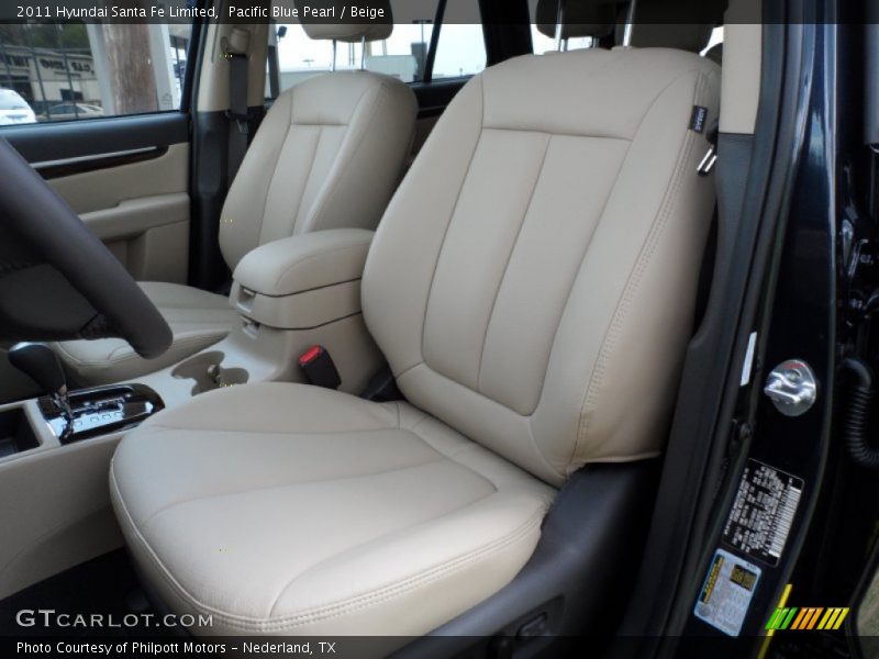 Pacific Blue Pearl / Beige 2011 Hyundai Santa Fe Limited