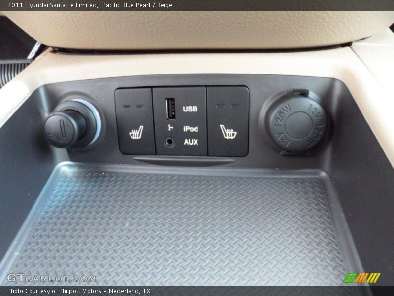 Pacific Blue Pearl / Beige 2011 Hyundai Santa Fe Limited