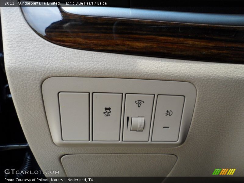 Pacific Blue Pearl / Beige 2011 Hyundai Santa Fe Limited
