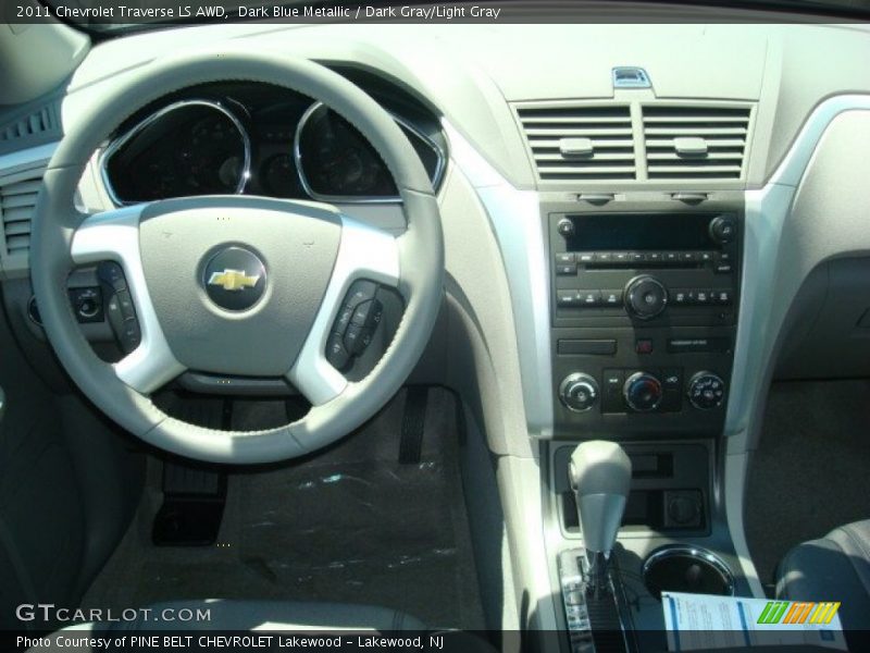 Dark Blue Metallic / Dark Gray/Light Gray 2011 Chevrolet Traverse LS AWD