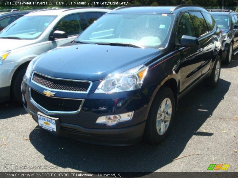 Dark Blue Metallic / Dark Gray/Light Gray 2011 Chevrolet Traverse LS