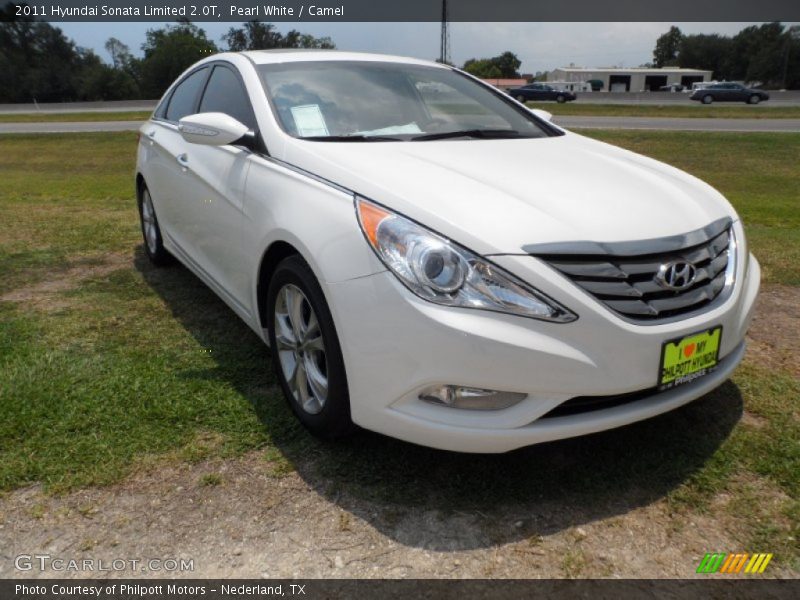 Pearl White / Camel 2011 Hyundai Sonata Limited 2.0T