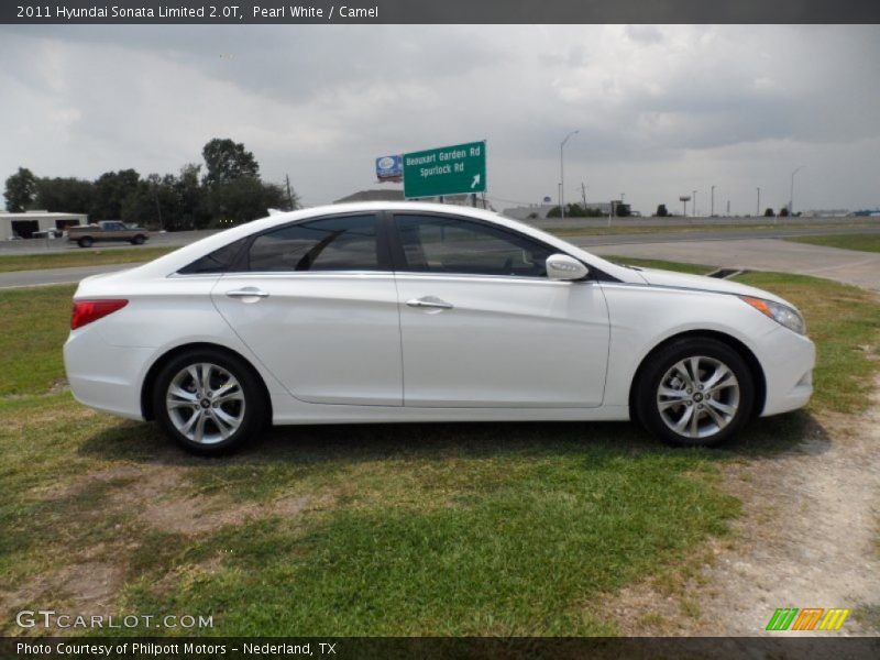 Pearl White / Camel 2011 Hyundai Sonata Limited 2.0T