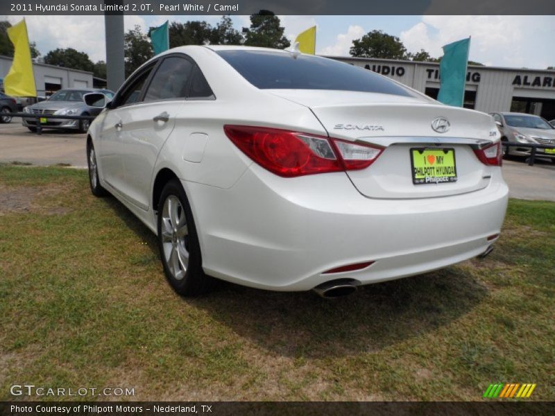 Pearl White / Camel 2011 Hyundai Sonata Limited 2.0T