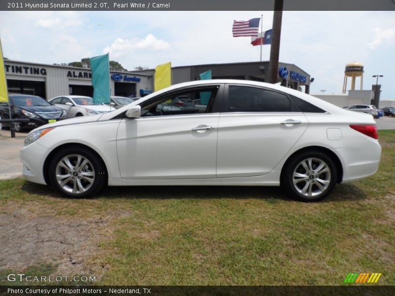 Pearl White / Camel 2011 Hyundai Sonata Limited 2.0T