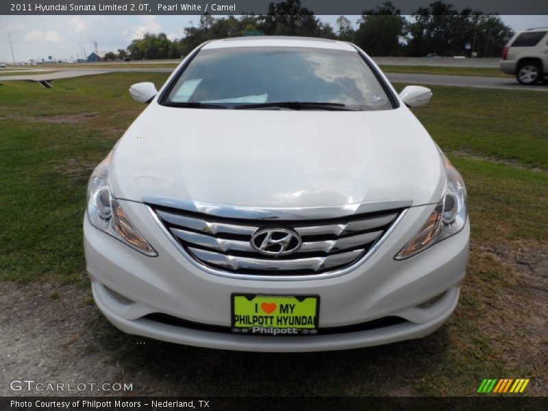 Pearl White / Camel 2011 Hyundai Sonata Limited 2.0T