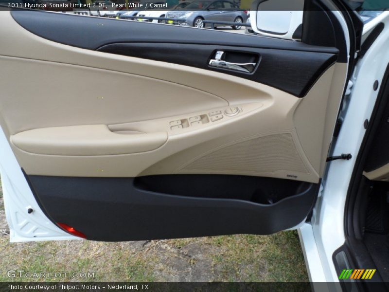 Pearl White / Camel 2011 Hyundai Sonata Limited 2.0T