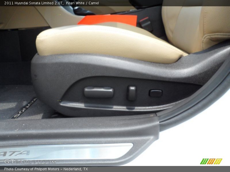 Pearl White / Camel 2011 Hyundai Sonata Limited 2.0T