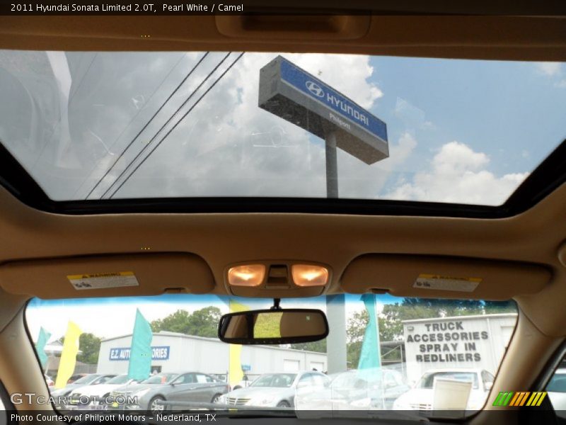 Pearl White / Camel 2011 Hyundai Sonata Limited 2.0T