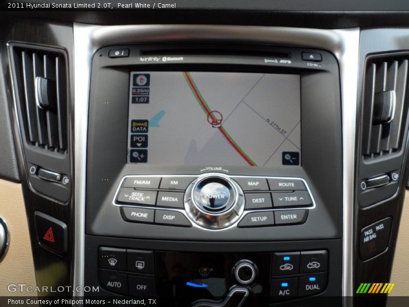 Pearl White / Camel 2011 Hyundai Sonata Limited 2.0T