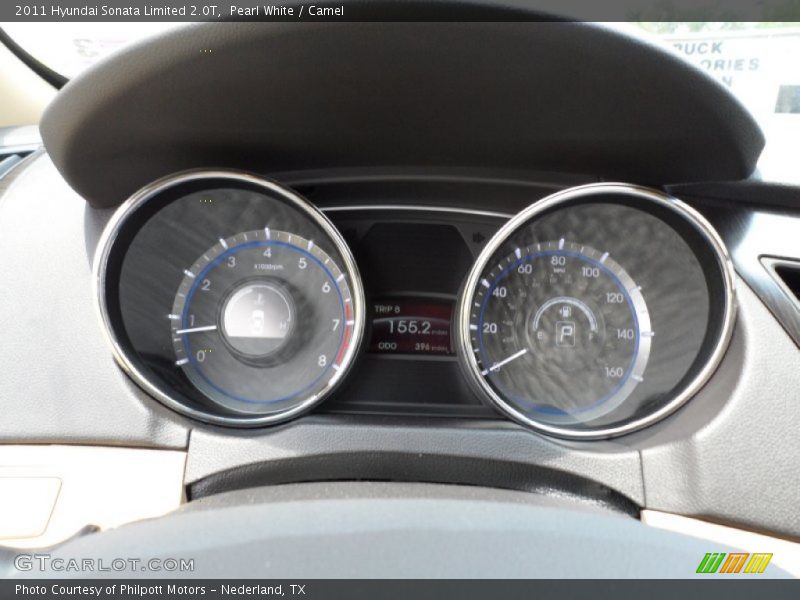 Pearl White / Camel 2011 Hyundai Sonata Limited 2.0T