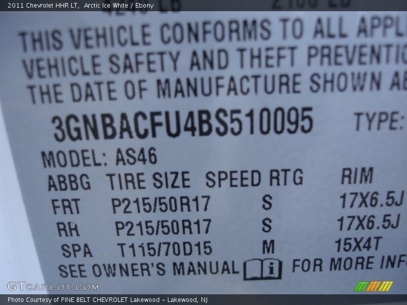 Arctic Ice White / Ebony 2011 Chevrolet HHR LT