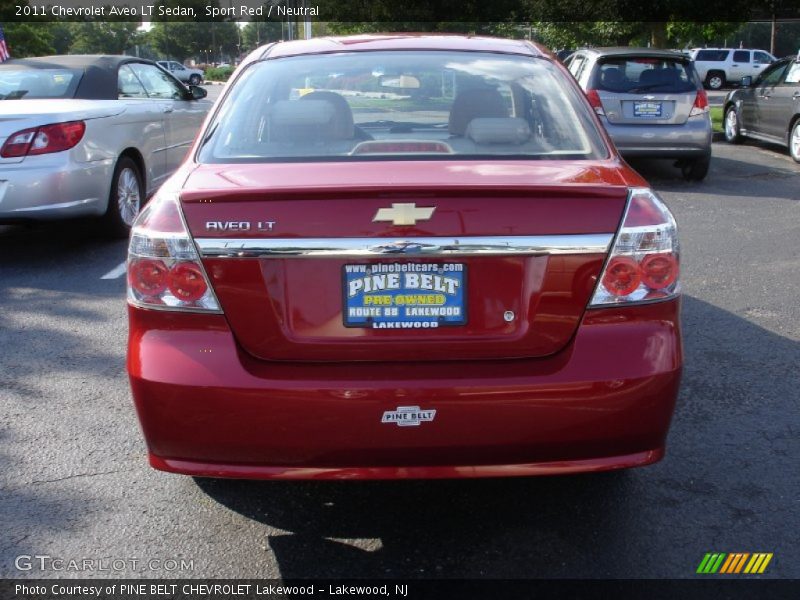 Sport Red / Neutral 2011 Chevrolet Aveo LT Sedan
