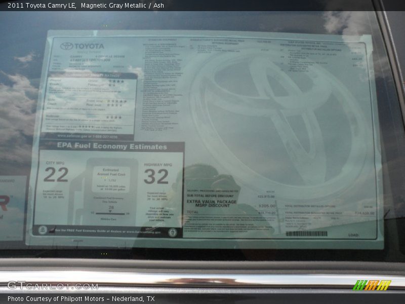 Magnetic Gray Metallic / Ash 2011 Toyota Camry LE