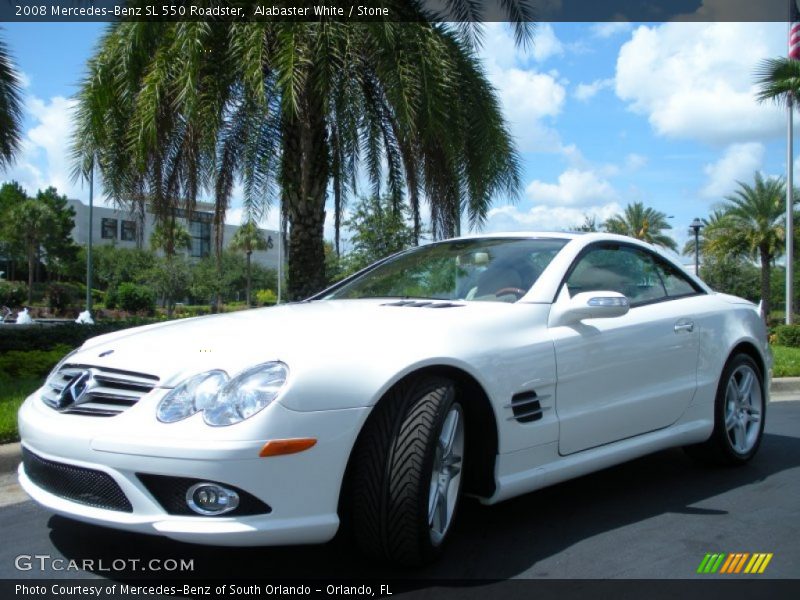 Alabaster White / Stone 2008 Mercedes-Benz SL 550 Roadster