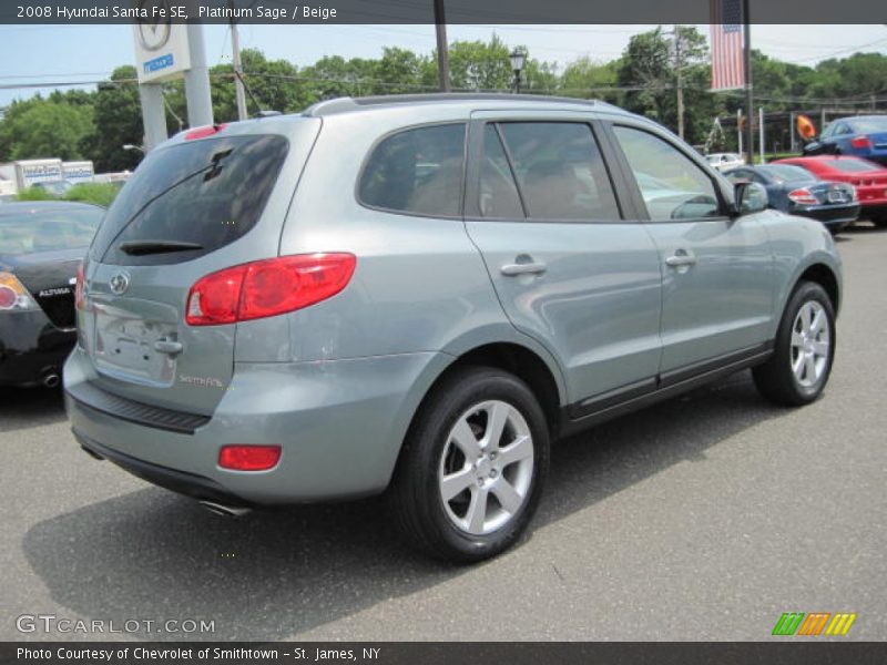 Platinum Sage / Beige 2008 Hyundai Santa Fe SE
