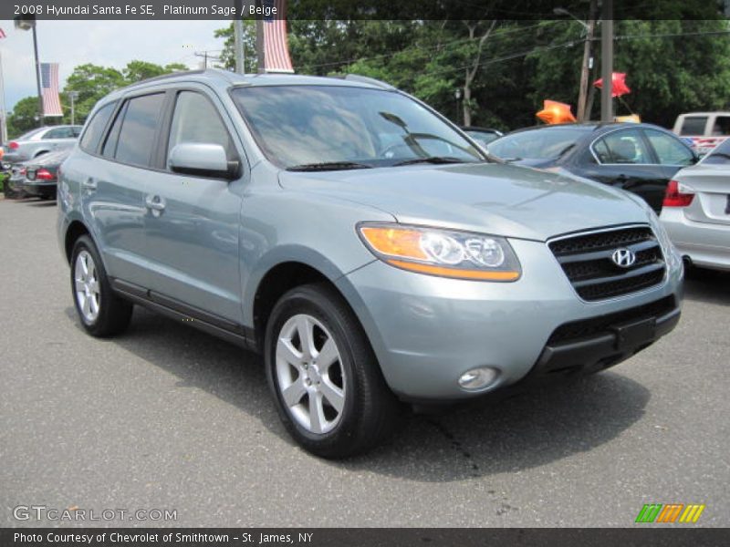 Platinum Sage / Beige 2008 Hyundai Santa Fe SE