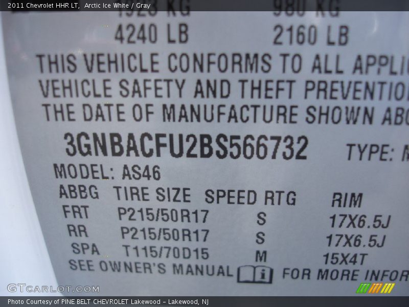 Arctic Ice White / Gray 2011 Chevrolet HHR LT