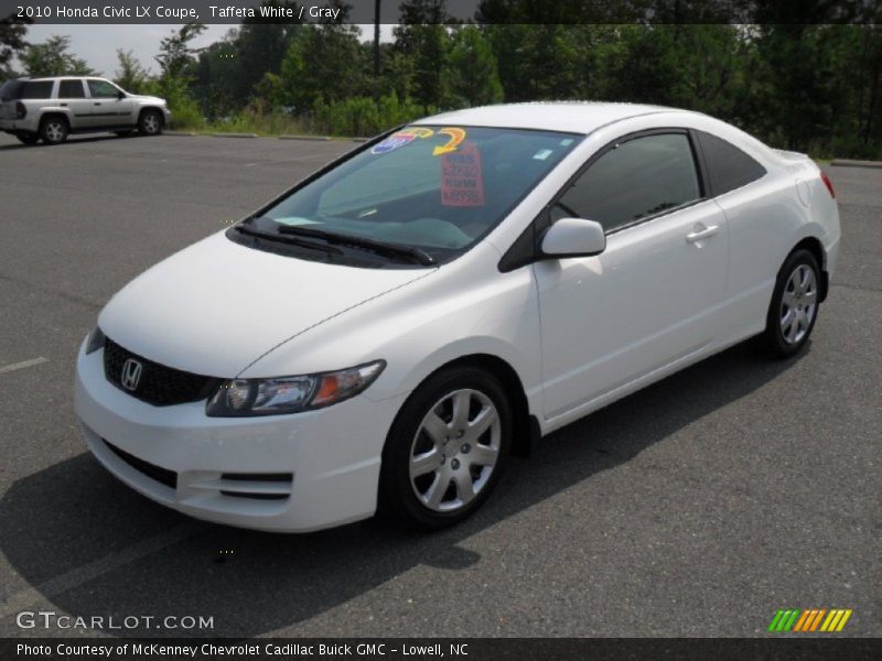 Taffeta White / Gray 2010 Honda Civic LX Coupe