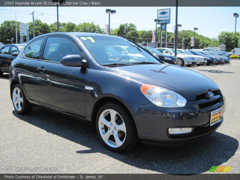 Charcoal Gray / Black 2007 Hyundai Accent SE Coupe