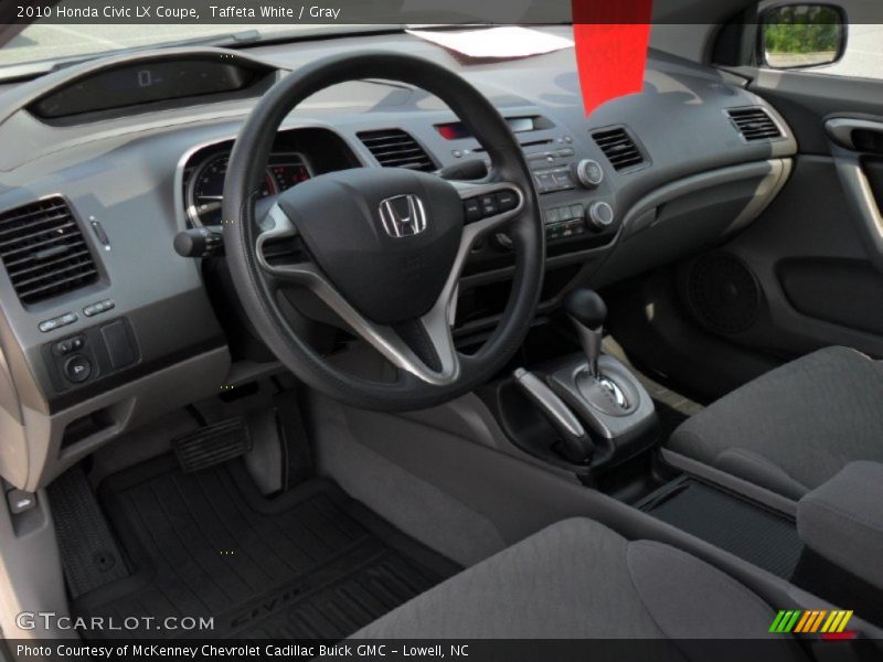 Taffeta White / Gray 2010 Honda Civic LX Coupe