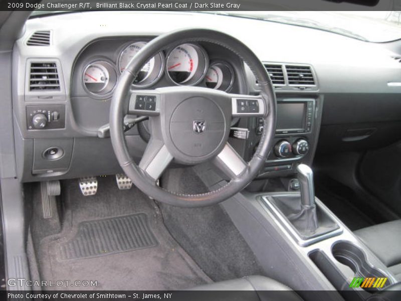 Brilliant Black Crystal Pearl Coat / Dark Slate Gray 2009 Dodge Challenger R/T