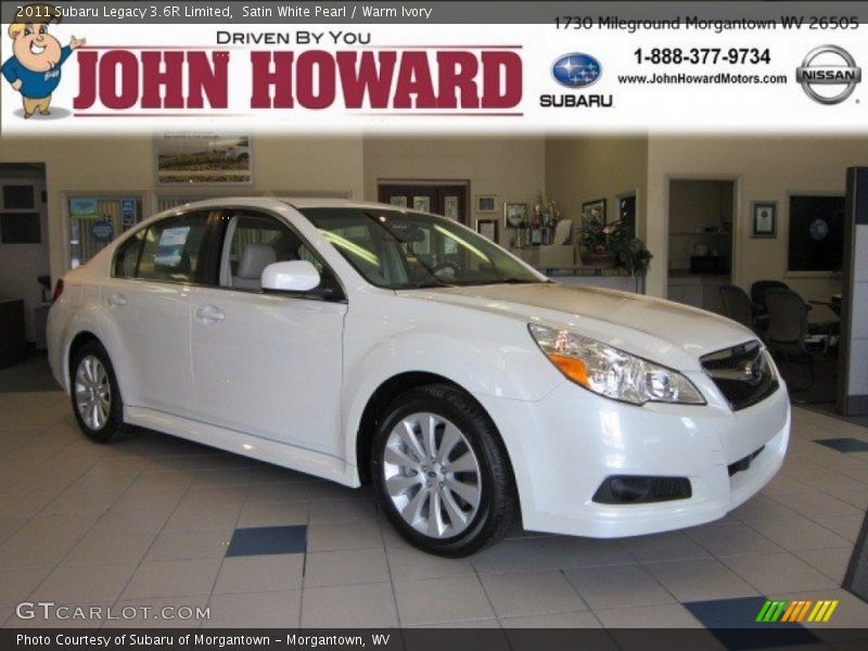 Satin White Pearl / Warm Ivory 2011 Subaru Legacy 3.6R Limited