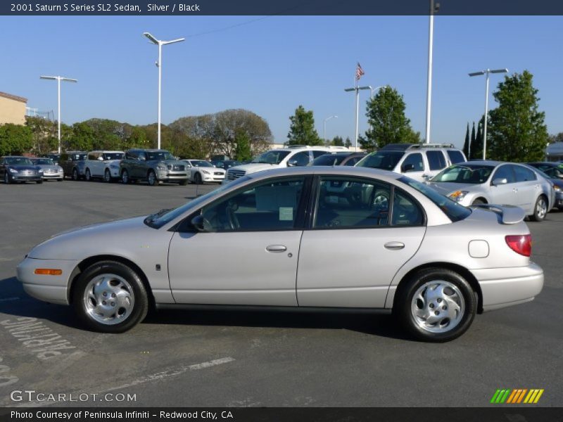 Silver / Black 2001 Saturn S Series SL2 Sedan