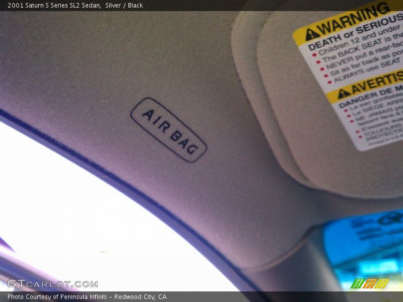 Silver / Black 2001 Saturn S Series SL2 Sedan