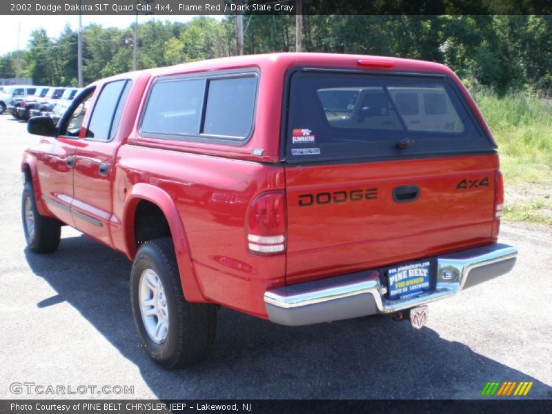 Flame Red / Dark Slate Gray 2002 Dodge Dakota SLT Quad Cab 4x4