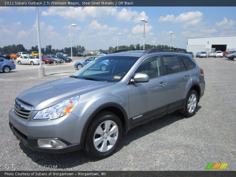 Steel Silver Metallic / Off Black 2011 Subaru Outback 2.5i Premium Wagon