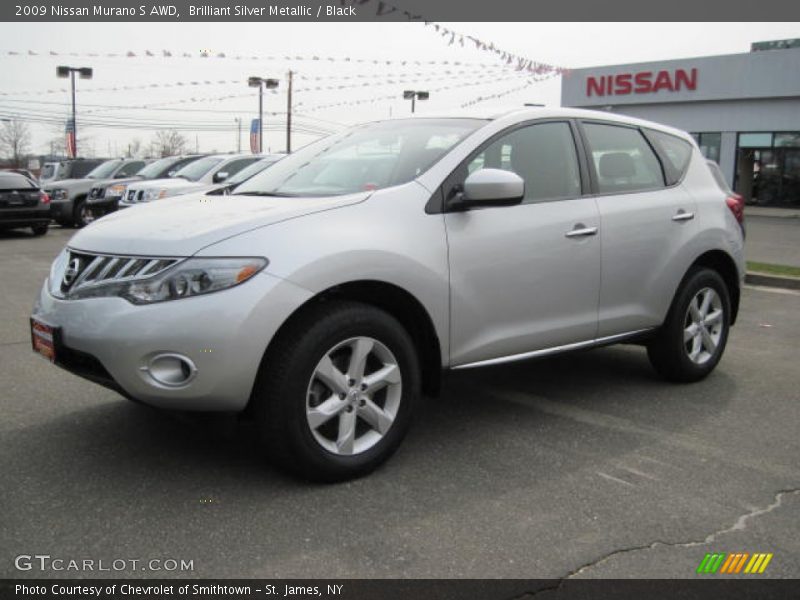 Brilliant Silver Metallic / Black 2009 Nissan Murano S AWD