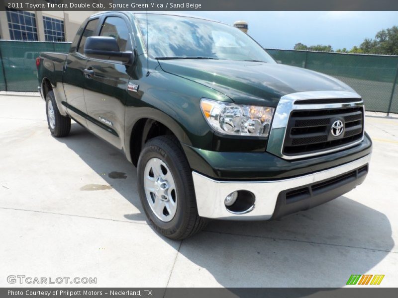 Spruce Green Mica / Sand Beige 2011 Toyota Tundra Double Cab