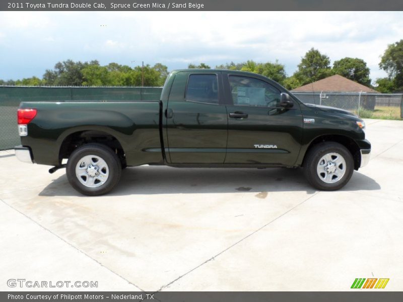 Spruce Green Mica / Sand Beige 2011 Toyota Tundra Double Cab