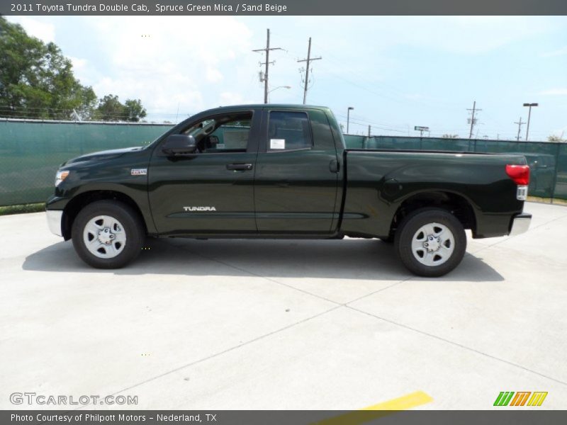 Spruce Green Mica / Sand Beige 2011 Toyota Tundra Double Cab