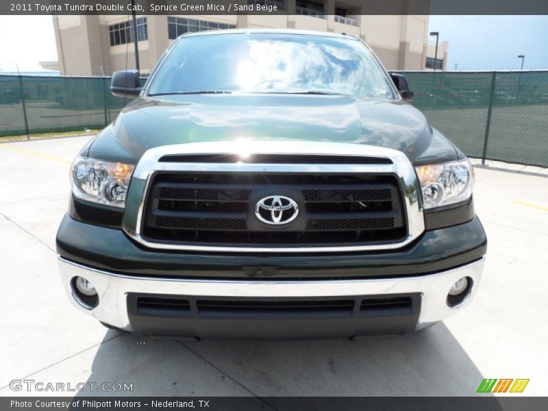 Spruce Green Mica / Sand Beige 2011 Toyota Tundra Double Cab