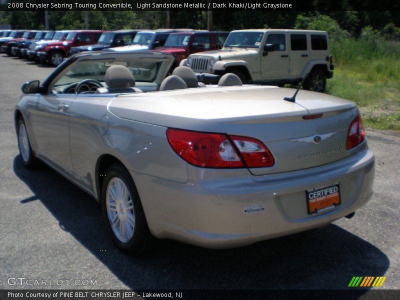 Light Sandstone Metallic / Dark Khaki/Light Graystone 2008 Chrysler Sebring Touring Convertible