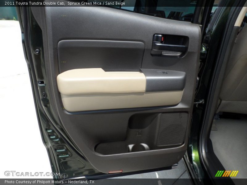 Spruce Green Mica / Sand Beige 2011 Toyota Tundra Double Cab